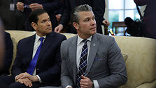 M. Rubio ir P. Hegsethas / Samuel Corum - Pool via CNP / ZUMAPRESS.com
