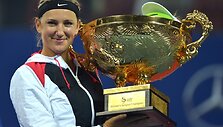 VIDEO kadras: Kinijos turnyro finale Viktorija Azarenka užtikrintai nugalėjo Mariją &Scaron;arapovą