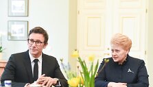 Prezidentė Dalia Grybauskaitė ir režisierius Michel Hazanavicius
