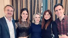 &bdquo;Hario Poterio&ldquo; fran&scaron;izės aktoriai Tomas Feltonas, Emma Watson,  Evanna Lynch, Bonnie Wright ir Matthew Davisas