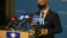 Aurelijaus Verygos spaudos konferencijoje žiniasklaidai