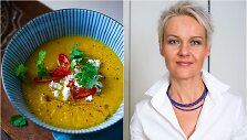 Nida Degutienė ir jos ruo&scaron;tas geltonasis gaspačas