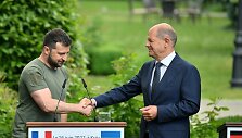 Ukrainos prezidentas V.Zelenskis ir Vokietijos kancleris O.Scholzas