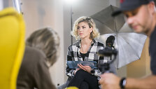 Vilija Matačiūnaitė klipo filmavime