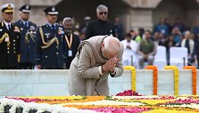 Indijos ministras pirmininkas Narendra Modi prie Mahatmos Gandhi memorialo