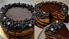 &Scaron;okoladinis tortas su karameliniu kremu ir vy&scaron;niomis