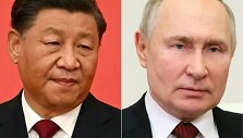 Kinijos vadovas Xi Jinpingas ir Rusijos prezidentas Vladimiras Putinas / AFP
