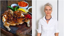 Nida Degutienė ir jos keptas vi&scaron;čiukas tabaka