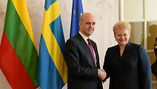 &Scaron;vedijos ministras pirmininkas Fredrikas Reinfeldtas ir Lietuvos prezidentė Dalia Grybauskaitė 