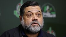 Hamas atstovas Osama Hamdan dalyvauja spaudos konferencijoje / Mohamed Azakir / REUTERS