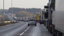 Vilkikų spūstis link Medininkų pasienio posto.
