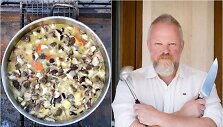 Vytaras Razdevičius ir jo virta baravykienė ant laužo