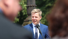 Spaudos konferencija Luki&scaron;kių aik&scaron;tėje