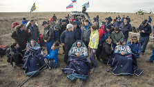 I&scaron; kosmoso grįžo trys astronautai.
