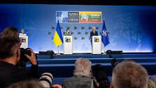 Volodymyro Zelenskio spaudos konferencija NATO vir&scaron;ūnių susitikime Vilniuje