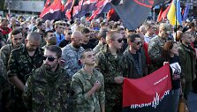 &bdquo;Pravyj Sektor&ldquo; narių mitingas Kijeve