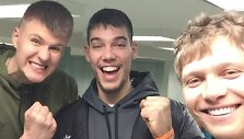 Kristapas Porzingis, Willy Hernangomezas ir Mindaugas Kuzminskas