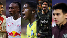 I&scaron; kairės į de&scaron;inę: Kendry Paezas, Yanas Diomande, Endrickas, Ibrahimas Mbaye ir Gilberto Mora.