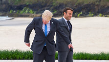 Borisas Johnsonas ir Emmanuelis Macronas
