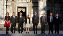 G-7 &scaron;alių diplomatijos vadovai ir Federica Mogherini (kairėje) Italijoje
