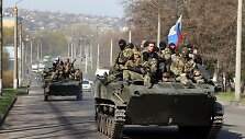 Rusų &scaron;arvuočai su &bdquo;žaliais žmogeliukais&ldquo; netoli Kramtorsko miesto