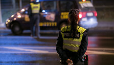 Naktinio kelių policijos reido Vilniuje akimirka