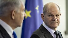 Vokietijos kancleris Olafas Scholzas ir Izraelio premjeras Benjaminas Netanyahu