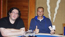 Andrius Žilaitis (de&scaron;inėje) ir Borisas Smu&scaron;kevičius / pokernews.lt nuotr.
