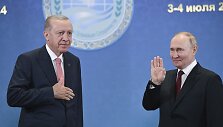 R. T. Erdoganas su V. Putinu / Sergey Guneyev / AP