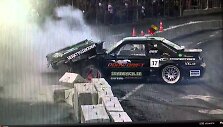 VIDEO kadras: &bdquo;Team Pony Drift&ldquo; vairuotojų avarija &bdquo;Drift Allstars&ldquo; varžybose Kaune