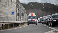Policijos postas prie i&scaron;važiavimo i&scaron; Vilniaus