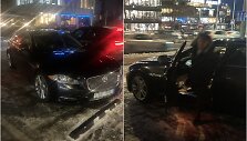 &bdquo;Jaguar&ldquo; ir jo vairuotojas įvykio vietoje. Tiksliau, &scaron;alia jos.