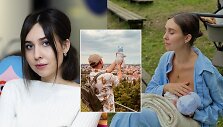 Fausta Marija Le&scaron;čiauskaitė su dukrele Pasaka Jūra ir mylimuoju Matu