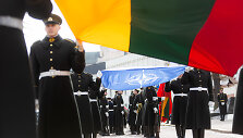 S. Daukanto aik&scaron;tėje vyko Lietuvos ir NATO vėliavų pakėlimo ceremonija