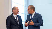 Vokietijos kancleris Olafas Scholzas ir Lenkijos premjeras