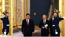 Kinijos prezidentas Xi Jinpingas ir Rusijos lyderis Vladimiras Putinas