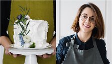 Laura Donėlė ir jos įkurtoje studijoje ruo&scaron;tas tortas