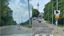 Lazdynėlių gatvės duobė ir greičio matuoklis