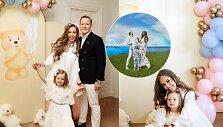 Viktorija Siegel-Suodaitė su Laurynu Suodaičiu bei dukra Nicole