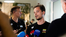 Rūtos Meilutytės ir plaukikų komandos pasitikimas Vilniaus oro uoste