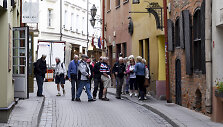 Turistai Vilniaus senamiestyje