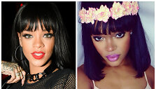 Rihanna ir jos antrininkė Andele Lara (de&scaron;inėje)
