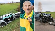 Romualdas Bakutis kaltinamas sukėlęs avariją Lenkijoje, kuri jo vairuojama &bdquo;&Scaron;koda&ldquo; (kairėje) susidūrė su prie&scaron;inga kelio kryptimi važiavusiu &bdquo;Opel&ldquo; (de&scaron;inėje).