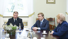 Saulius Skvernelis, Ramūnas Karbauskis ir Dalia Grybauskaitė
