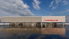 &bdquo;Porsche&ldquo; atstovybės Klaipėdos rajone eksterjero vizualizacija