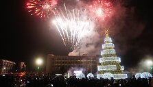 Marijampolės Kalėdų eglės įžiebimo &scaron;ventės akimirka