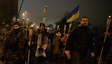 Eitynės su fakelais Ukrainoje