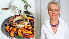 Nida Degutienė ir jos keptas kiaulienos i&scaron;pjovos vainikas