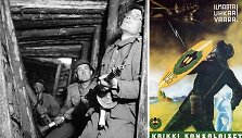 Suomių kariai 1944-aisiais ir Civilinės oro gynybos plakatas