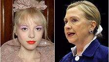 Pam Hogg modelis ir Hillary Clinton